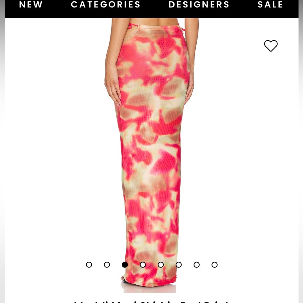 Revolve DYLN maddi maxi skirt in red print xs